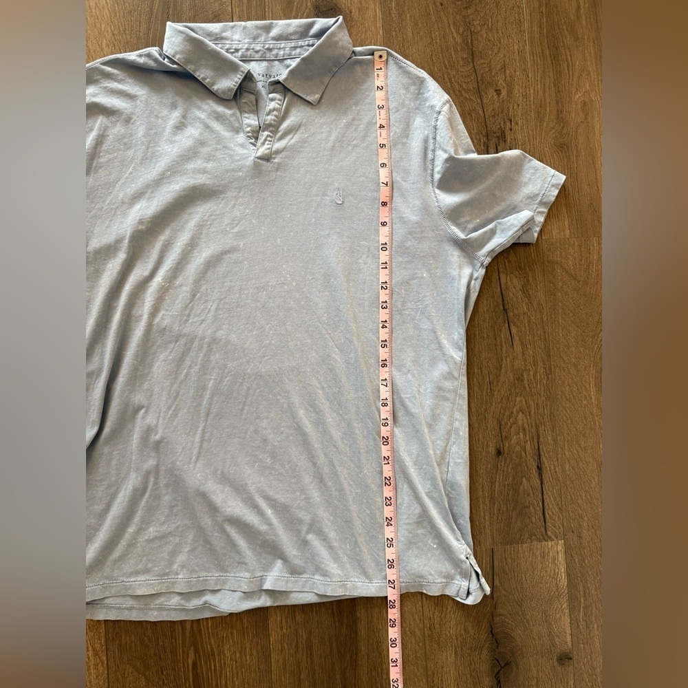 John Varvatos Marble Wash Polo Light Blue Size XL - Picture 3 of 10